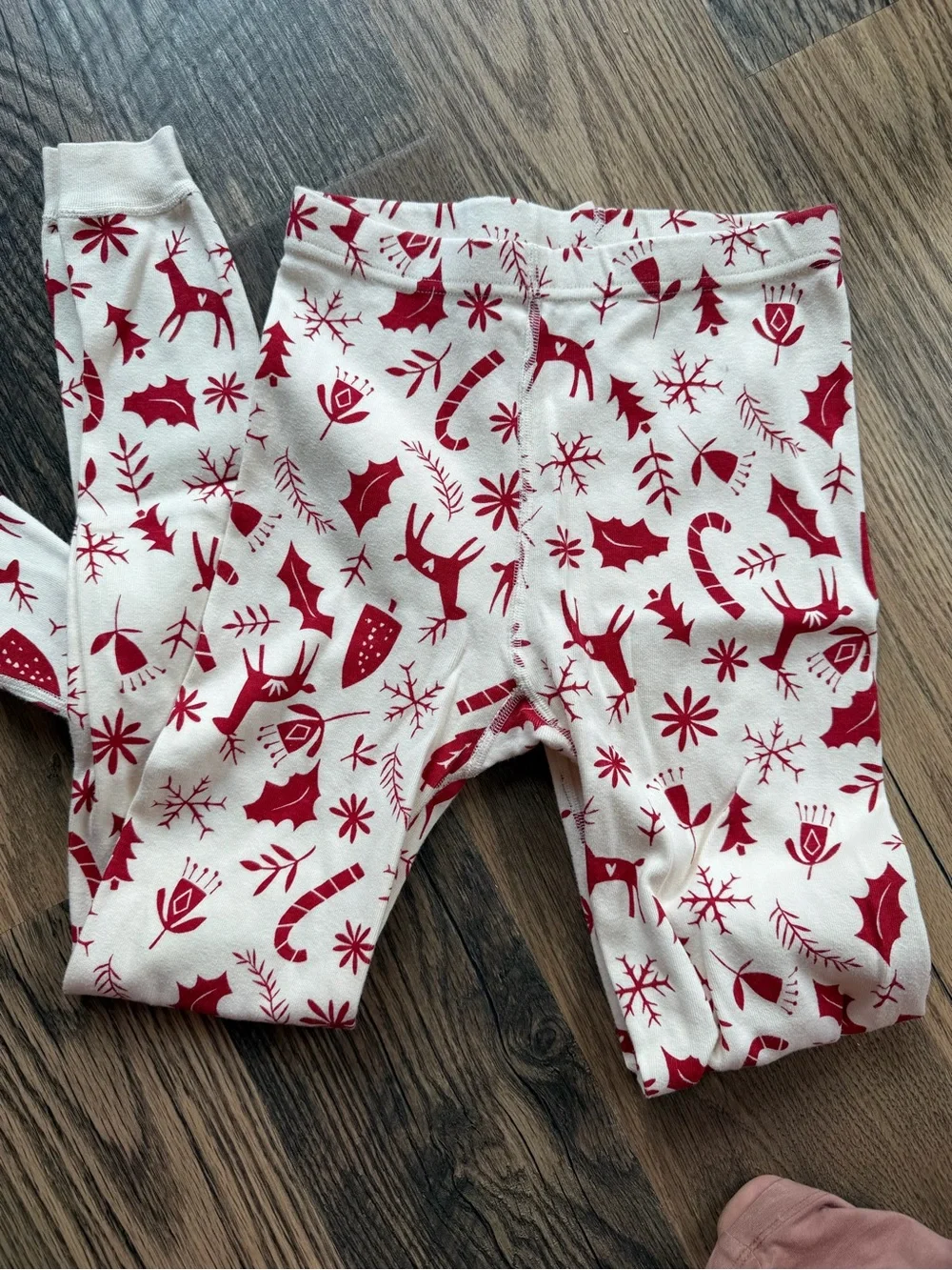 Hanna Andersson Organic Cotton Kids Red Reindeer Holiday Pajama Set Christmas